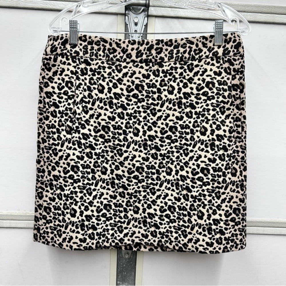 Brand New Loft Leopard Mini Skirt Tan Black Classic Office Size 12